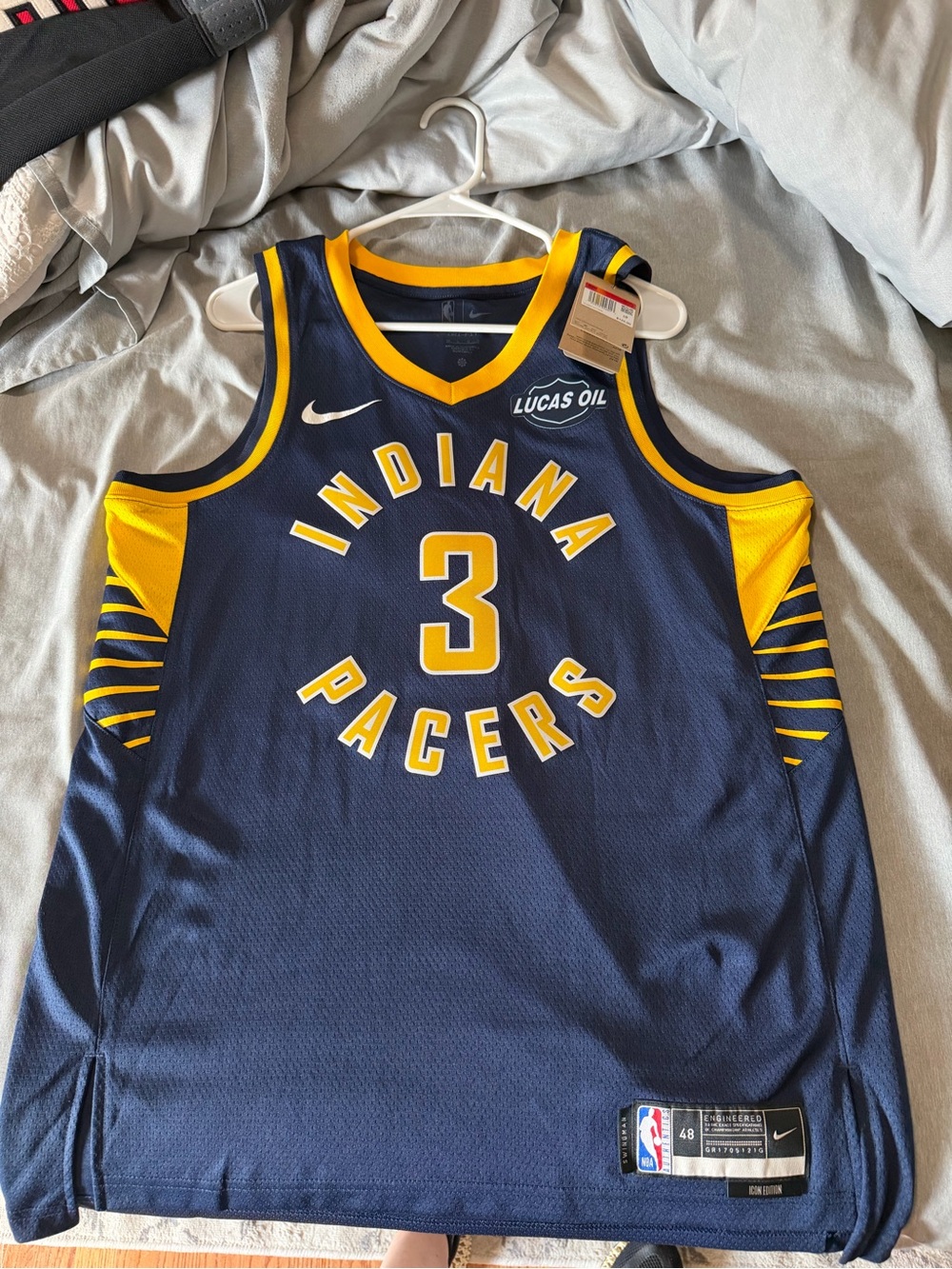 Indiana Pacers #3 Navy & Yellow Basketball Jersey - Nike Braden Smith size 48/L